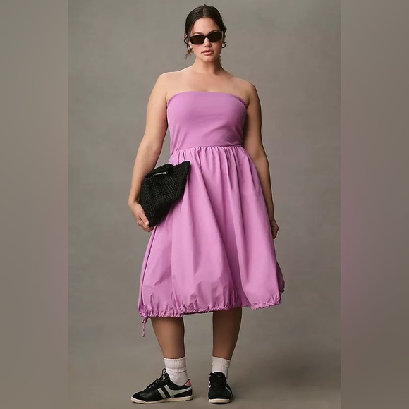Daily Practice Dresses & Skirts - Anthropologie Daily Practice Strapless MIDI Active Dress in Purple Size S